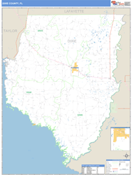 Dixie County, FL Zip Code Wall Map