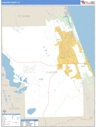 Flagler County, FL Zip Code Wall Map