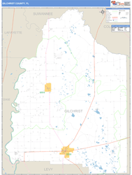 Gilchrist County, FL Zip Code Wall Map