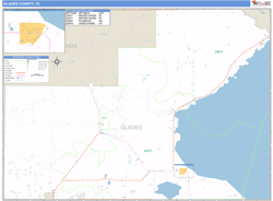 Glades County, FL Zip Code Wall Map