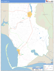 Gulf County, FL Zip Code Wall Map