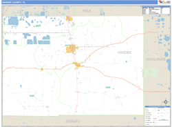 Hardee County, FL Zip Code Wall Map