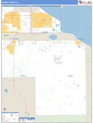 Hendry County, FL Zip Code Wall Map