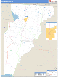 Jefferson County, FL Zip Code Wall Map