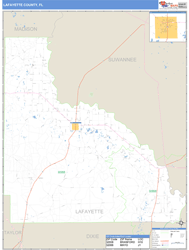 Lafayette County, FL Zip Code Wall Map