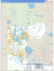 Lake County, FL Zip Code Wall Map