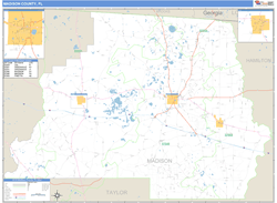 Madison County, FL Zip Code Wall Map