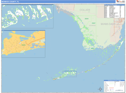 Monroe County, FL Zip Code Wall Map