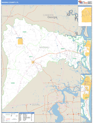 Nassau County, FL Zip Code Wall Map