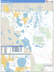 Osceola County, FL Zip Code Wall Map