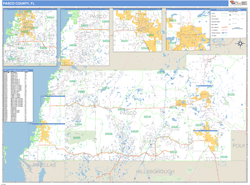 Pasco County, FL Zip Code Wall Map