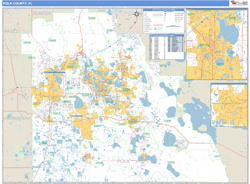 Polk County, FL Zip Code Wall Map