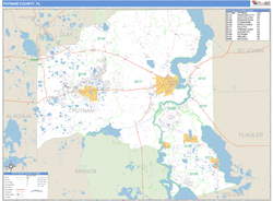 Putnam County, FL Zip Code Wall Map