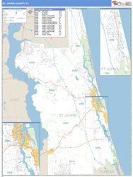 St. Johns County, FL Zip Code Wall Map