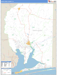 Santa Rosa County, FL Zip Code Wall Map