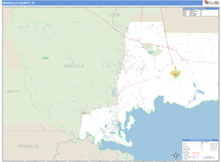 Wakulla County, FL Zip Code Wall Map