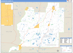 Washington County, FL Zip Code Wall Map