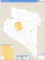 Appling County, GA Zip Code Wall Map