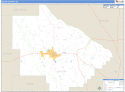 Bacon County, GA Zip Code Wall Map