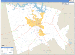 Baldwin County, GA Zip Code Wall Map