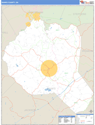 Banks County, GA Zip Code Wall Map