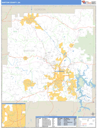 Bartow County, GA Zip Code Wall Map