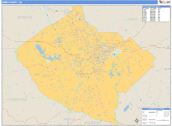 Bibb County, GA Wall Map