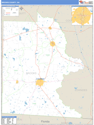 Brooks County, GA Zip Code Wall Map