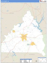Butts County, GA Wall Map