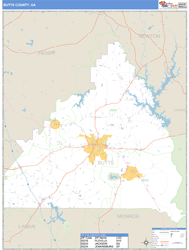 Butts County, GA Zip Code Wall Map