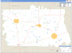 Calhoun County, GA Zip Code Wall Map