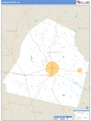 Candler County, GA Zip Code Wall Map