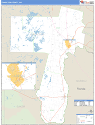 Charlton County, GA Zip Code Wall Map