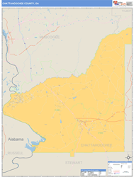 Chattahoochee County, GA Zip Code Wall Map