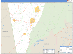 Chattooga County, GA Zip Code Wall Map