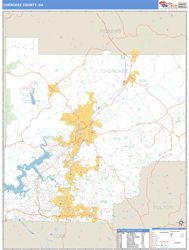 Cherokee County, GA Wall Map