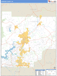 Cherokee County, GA Zip Code Wall Map