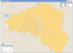 Clarke County, GA Zip Code Wall Map