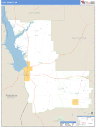 Clay County, GA Zip Code Wall Map