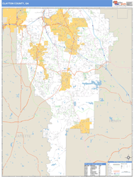 Clayton County, GA Zip Code Wall Map