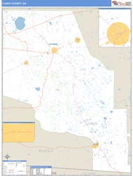 Clinch County, GA Zip Code Wall Map