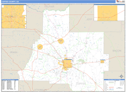 Coffee County, GA Zip Code Wall Map