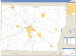 Colquitt County, GA Zip Code Wall Map