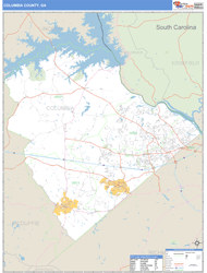 Columbia County, GA Zip Code Wall Map