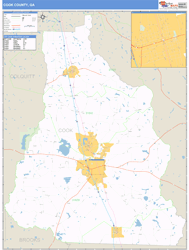 Cook County, GA Zip Code Wall Map