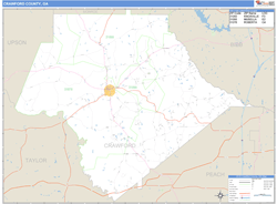 Crawford County, GA Zip Code Wall Map