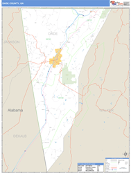 Dade County, GA Zip Code Wall Map