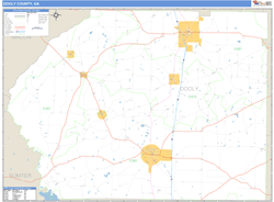 Dooly County, GA Zip Code Wall Map