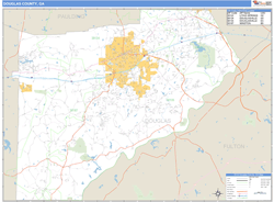 Douglas County, GA Zip Code Wall Map