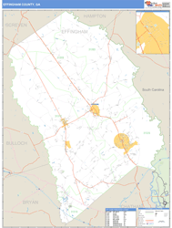 Effingham County, GA Wall Map